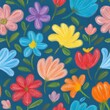 © HORA STUDIO - Seamless pattern with colorful flowers