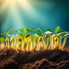 Wall Mural - Close up a bean sprouts