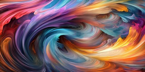 Poster - Abstract colorful swirling painting.