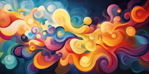 Poster - Abstract art with swirling colors and shapes.