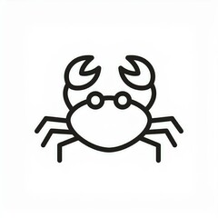 Wall Mural - crab black icon isolated on white