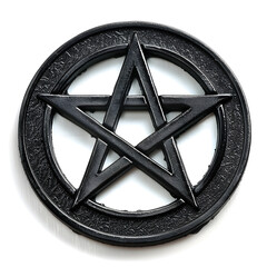 Black pentagram circle design mystical symbol Wiccan pagan star spiritual protection occult energy magic ritual dark emblem gothic sacred geometric witchcraft meditation