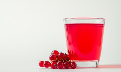 Sticker - A bright redcurrant drink in a transparent glass