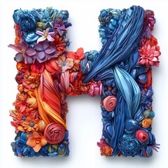 Canvas Print - Floral and Fabric Letter 