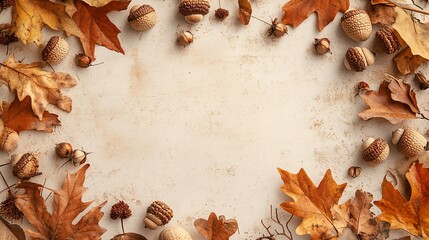 Wall Mural - Autumn Acorn Frame