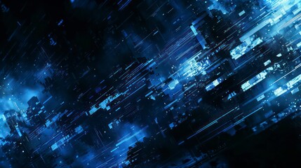 a cold glitch-style dark blue abstract background
