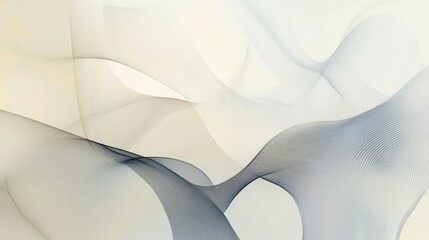 Wall Mural - Abstract White and Blue Swirling Shapes