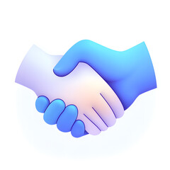 Poster - Handshake 3d cartoon icon isolated on white background