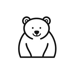 Poster - Polar bear silhouette black line icon