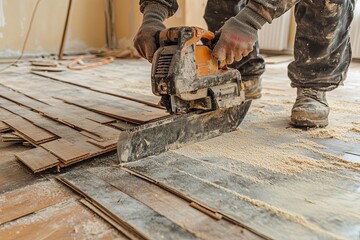 Wood Flooring Installation with a Jigsaw