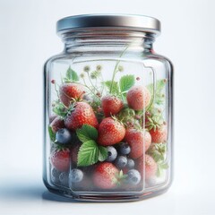 Wall Mural - berries in glass jar