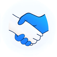 Sticker - Handshake color line icon isolated on white background. Handshake symbol