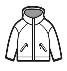 Poster - Jacket  line drawing black icon, isolated on white background