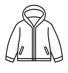 Sticker - Jacket  line drawing black icon, isolated on white background