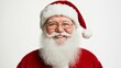 © Generative ART - Jolly Santa Claus Smiling on White Background, Depicting Joy and Festive Cheer