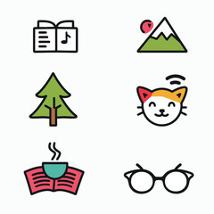 Poster - Set of colorful icons representing a range of everyday activities.