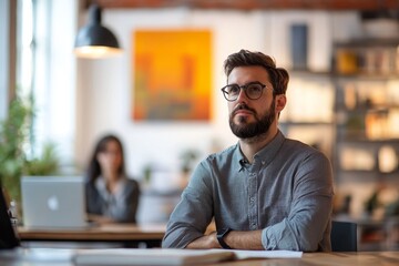 Wall Mural - Creative people working at office, Generative AI