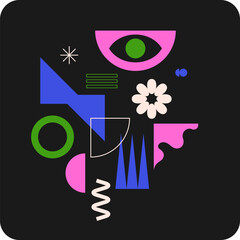 Wall Mural - abstract background with various bright geometric shapes. concise design. a composition of figures o