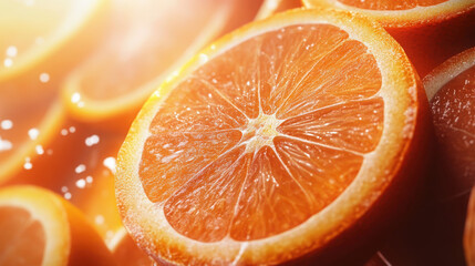 Close-up of fresh orange slices showcasing vibrant color and texture.