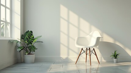 Minimalist Interior Design with a White Chair