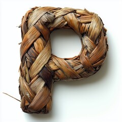 Canvas Print - Woven Palm Leaf Letter P