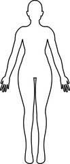 Female body shape outlined silhouette.