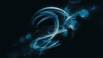 Abstract dark background with blue bokeh