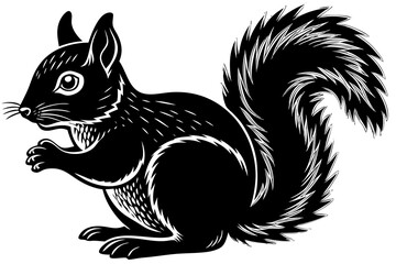 Wall Mural - squirrel  black silhouette icon,squirrel illustration