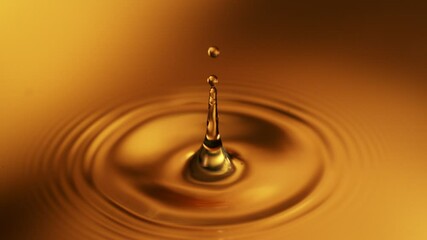 Fototapete - Super Slow Motion of Dropping Dark Golden Coffee Liquid. Filmed on High Speed Cinema Camera, 1000fps.
