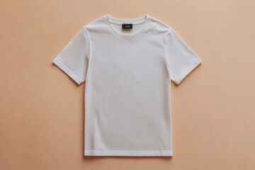 Simple Tshirt Flatlay mockup in beige background created with generative AI