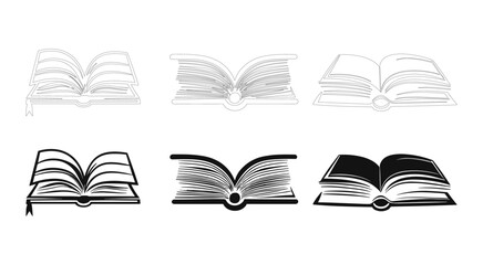 Open book set icon symbol vector
