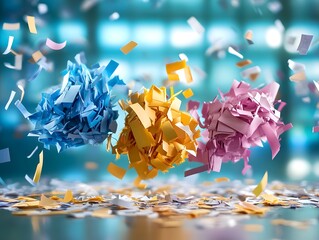 Canvas Print - Colorful Paper Confetti Explosion.