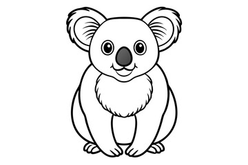 Wall Mural - koala vector silhouette white bacground