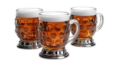 a group of glasses of beer

