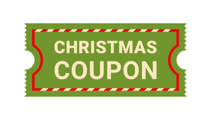 Wall Mural - Christmas coupon vector icon isolated on white background