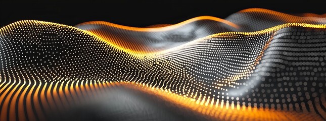 Fototapete - This digital background is ideal for technology operations, neural networks, stock (AI), data transmission and encryption, and audio and visual representations in research.