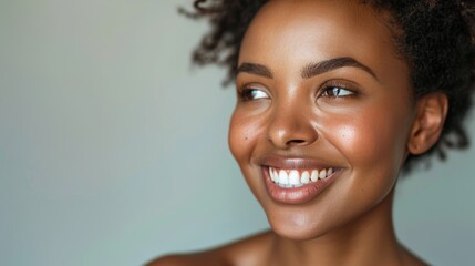 Canvas Print - Smiling woman with radiant skin