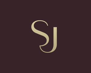 Wall Mural - SJ letter logo icon design. Classic style luxury initials monogram.