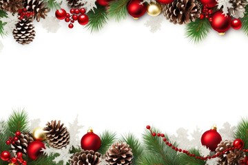 Canvas Print - Chirstmas border backgrounds christmas plant.