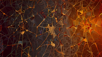 Wall Mural - abstract spider web pattern where the web dissolves into swirling, smoke-like forms