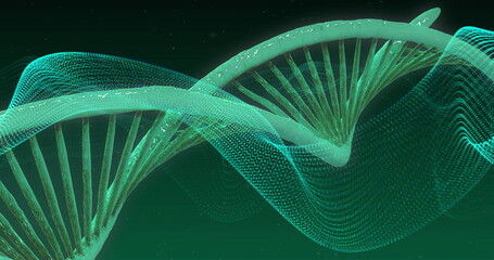 Poster - DNA strand and binary coding, scientific data processing