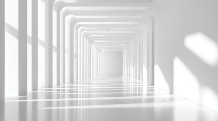 architecture shiny room with abstract white background