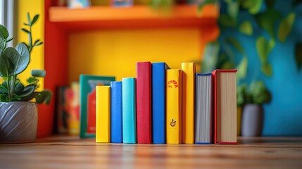 A bright and colorful product photography shot of childrens books