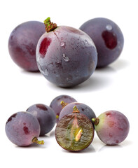 Sticker - Grapes on a white background 