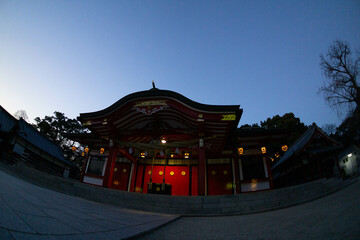 大分市　春日神社 　夕暮れ