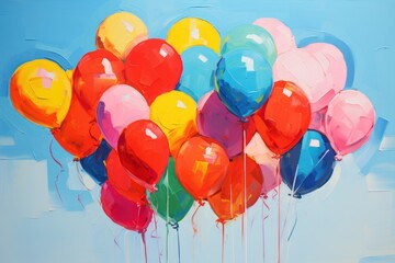 Poster - Balloon fastival backgrounds painting celebration.