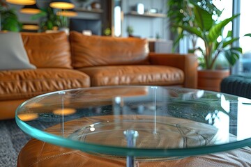 Wall Mural - Glass Tabletop in a Modern Living Room