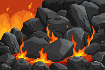 Poster - Background of lava with stones