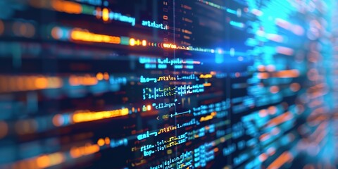 Programming code technology background of software