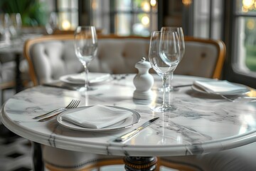 Elegant Table Setting in a Restaurant